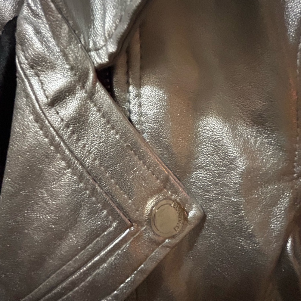 Blank NYC Shiny Silver Leather Jacket New Years Eve!! - Picture 7 of 9